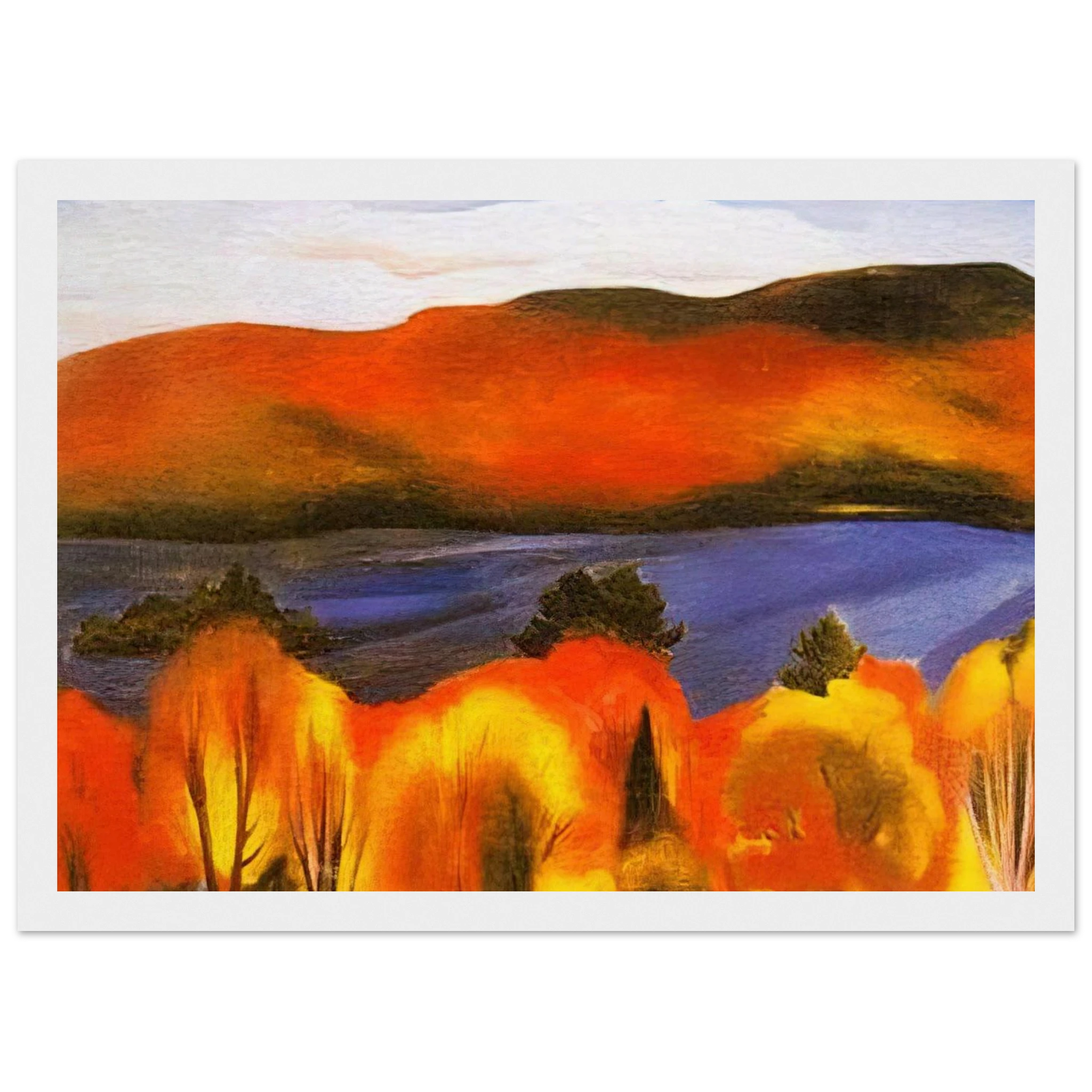 Lake George, Autumn Framed Poster | Georgia O'Keeffe Framed Prints Wall Art | Georgia O Keeffe Prints