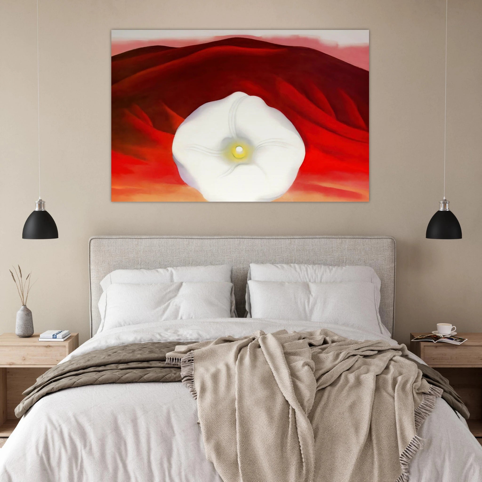 Red hills and white flower Poster | Georgia O'Keeffe Poster | Georgia O Keeffe Prints