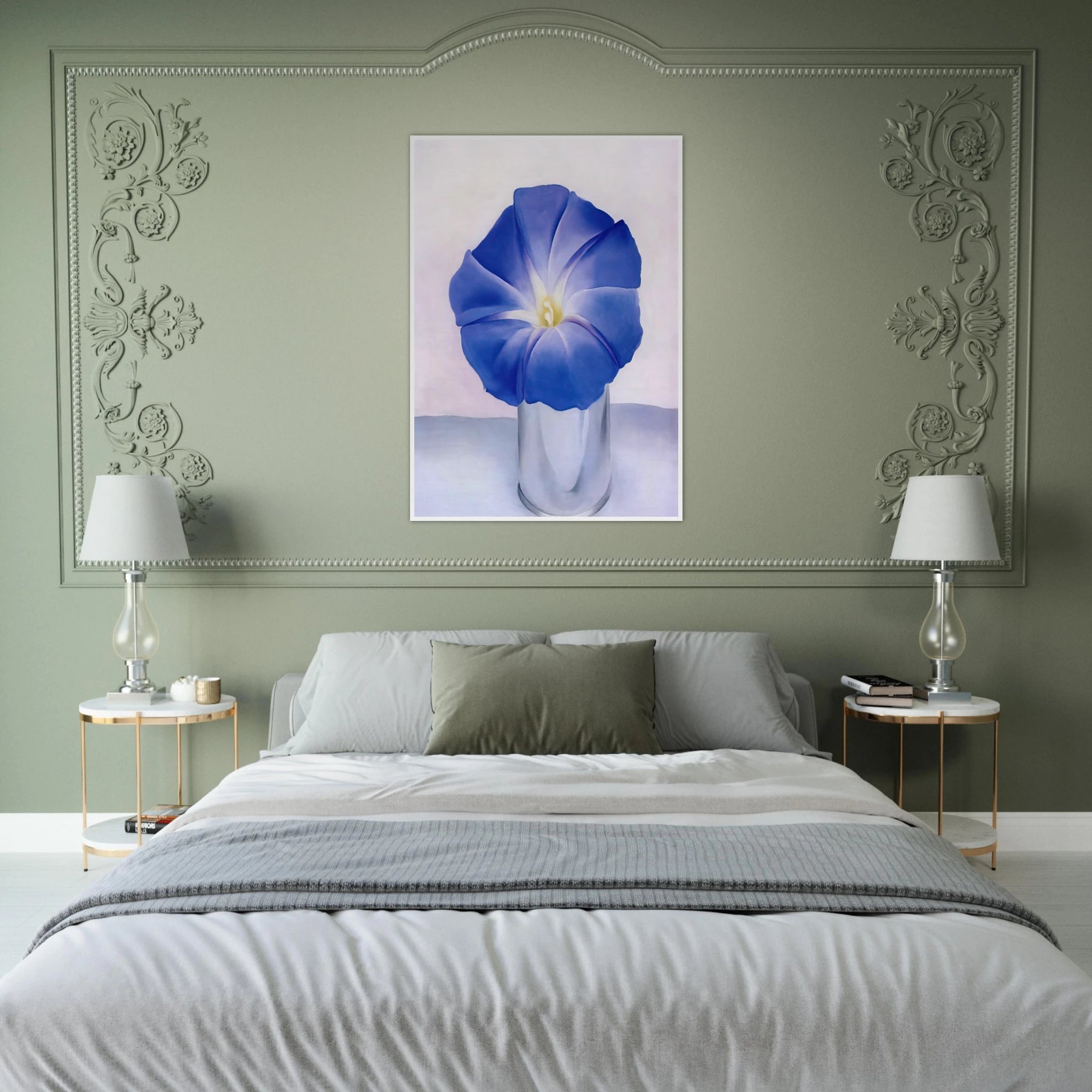Blue Morning Glory Framed Poster | Georgia O'Keeffe Framed Prints Wall Art | Georgia O Keeffe Prints