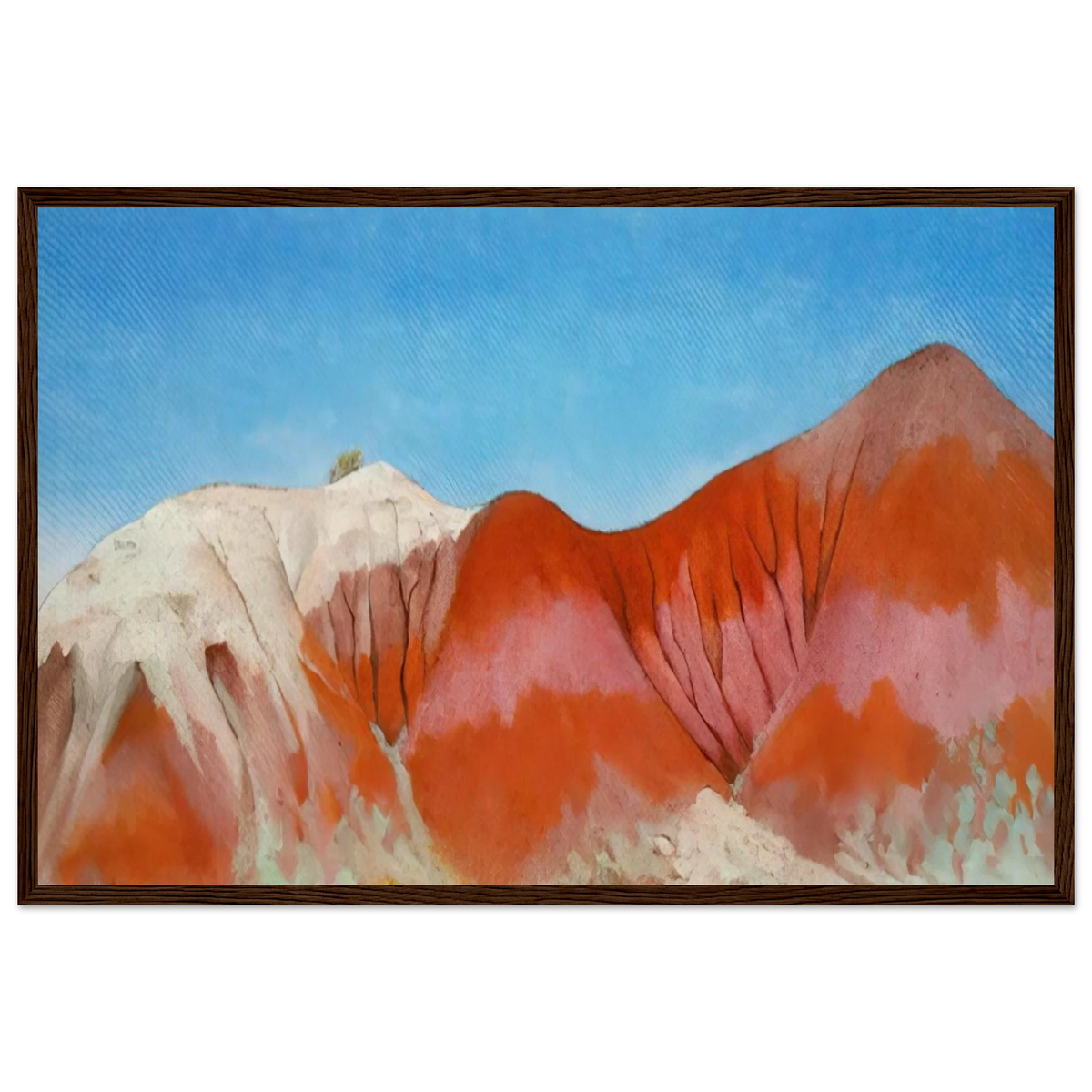 Series near abiquiu, New Mexico - Hills to the left Framed Poster | Georgia O'Keeffe Framed Prints Wall Art | Georgia O Keeffe Prints