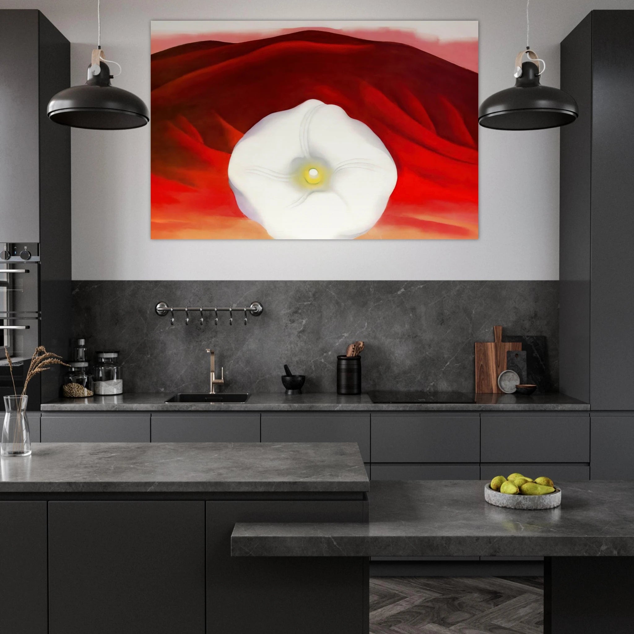 Red hills and white flower Poster | Georgia O'Keeffe Poster | Georgia O Keeffe Prints