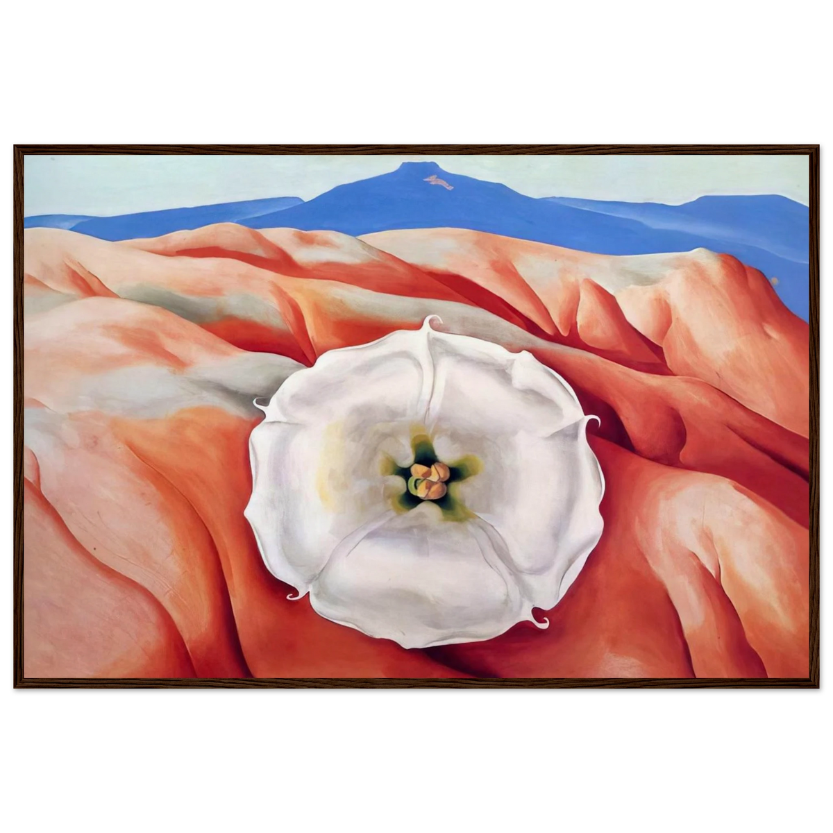 Red hills and white flower II Framed Poster | Georgia O'Keeffe Framed Prints Wall Art | Georgia O Keeffe Prints