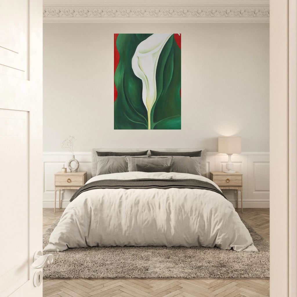 Single Calla Lily  Red  Canvas | Georgia O'Keeffe Canvas | Georgia O Keeffe Prints