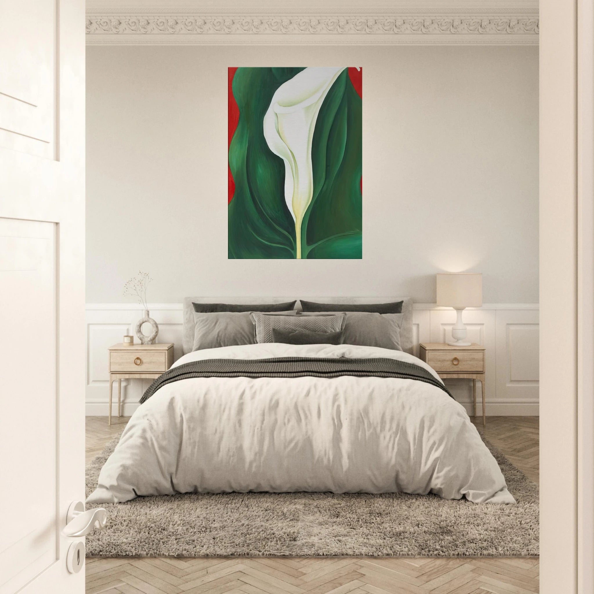Single Calla Lily  Red  Canvas | Georgia O'Keeffe Canvas | Georgia O Keeffe Prints