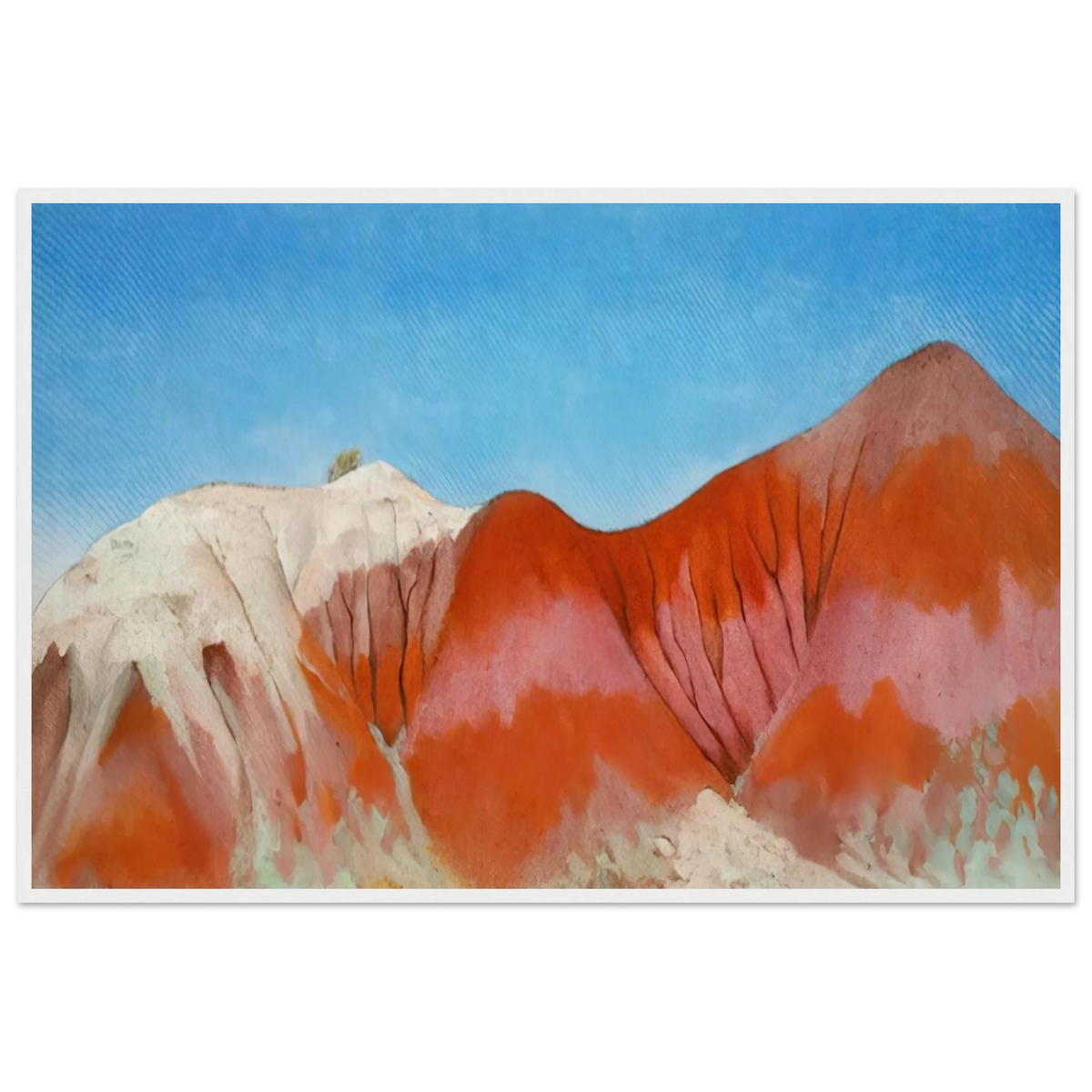 Series near abiquiu, New Mexico - Hills to the left Framed Poster | Georgia O'Keeffe Framed Prints Wall Art | Georgia O Keeffe Prints