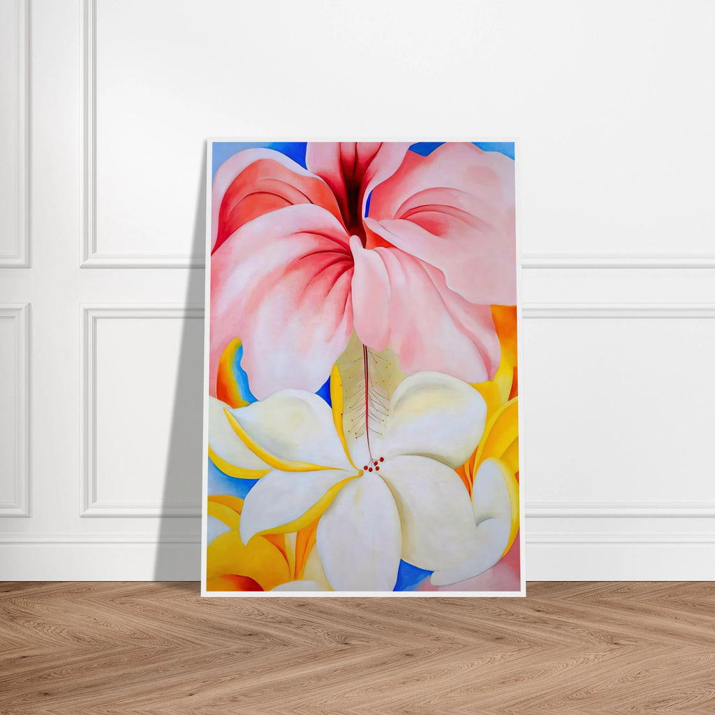 Hibiscus with Plumeria Framed Poster | Georgia O'Keeffe Framed Prints Wall Art | Georgia O Keeffe Prints