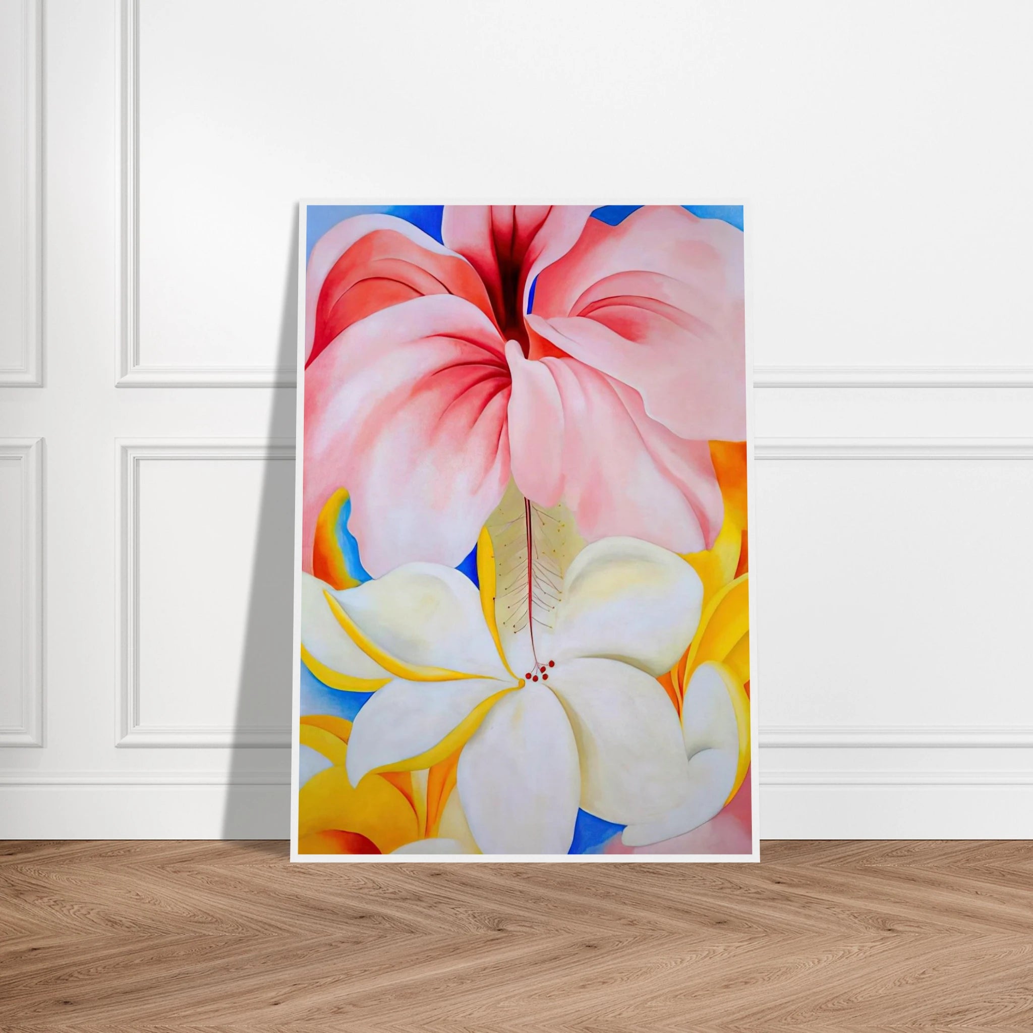 Hibiscus with Plumeria Framed Poster | Georgia O'Keeffe Framed Prints Wall Art | Georgia O Keeffe Prints