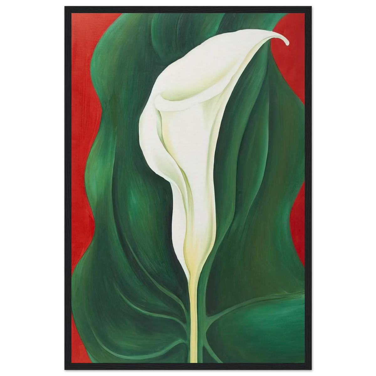 Single Calla Lily  Red  Framed Poster | Georgia O'Keeffe Framed Prints Wall Art | Georgia O Keeffe Prints