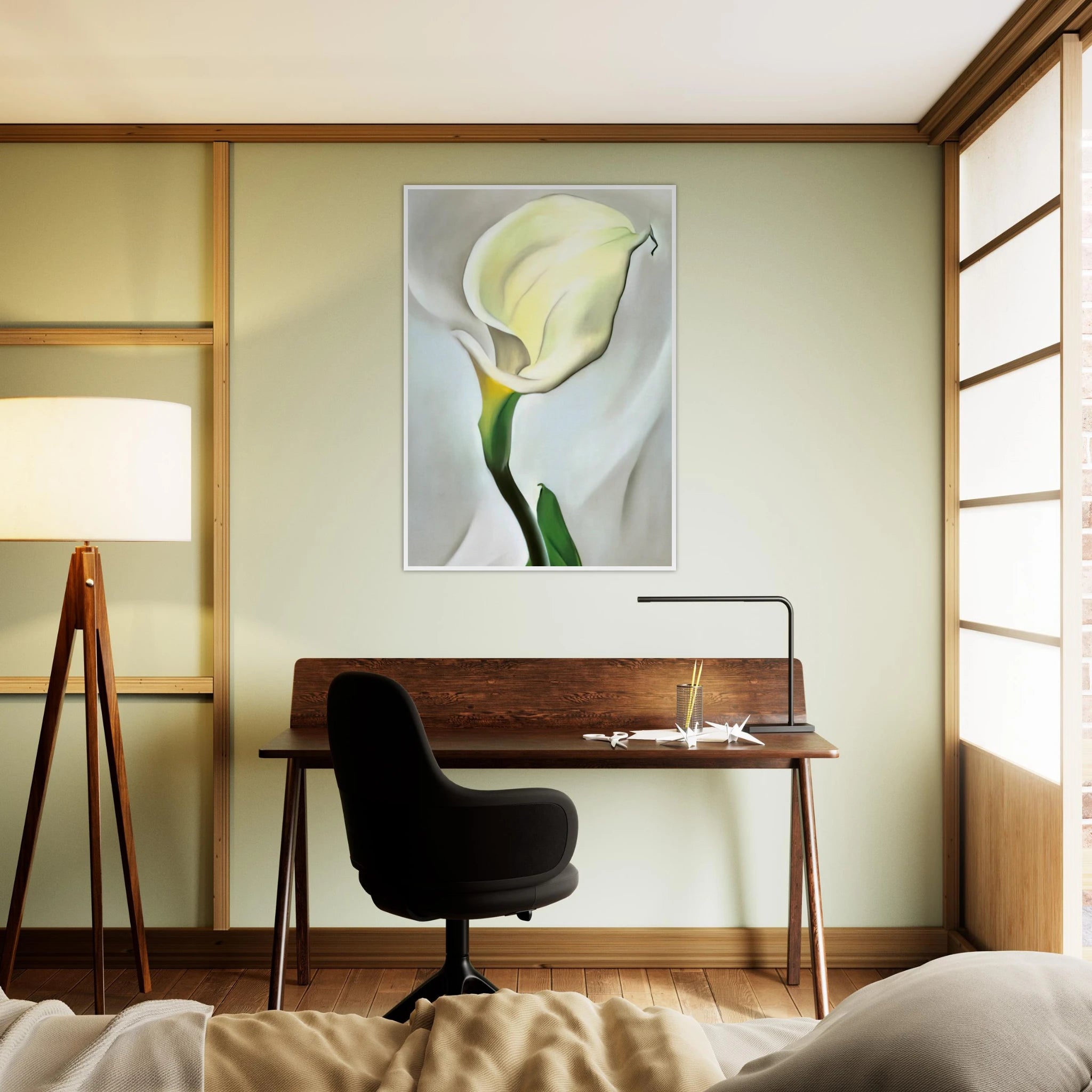 Calla Lily Turned Away Framed Poster | Georgia O'Keeffe Framed Prints Wall Art | Georgia O Keeffe Prints
