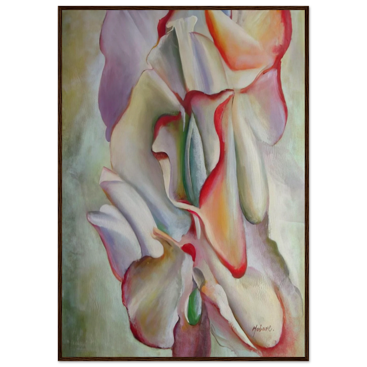 Pink Sweet Peas Framed Poster | Georgia O'Keeffe Framed Prints Wall Art | Georgia O Keeffe Prints