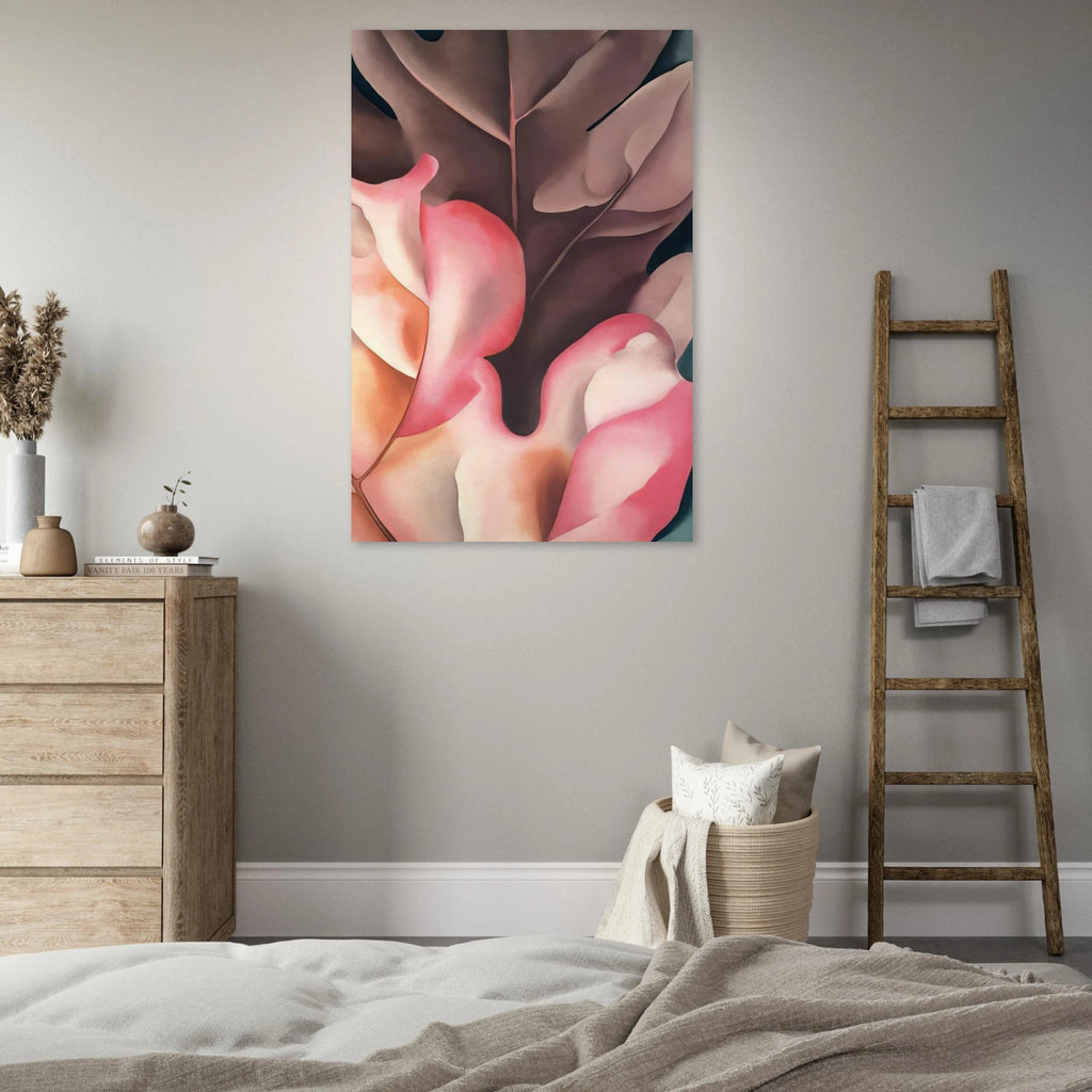 Oak Leaves Pink and Grey Poster | Georgia O'Keeffe Poster | Georgia O Keeffe Prints
