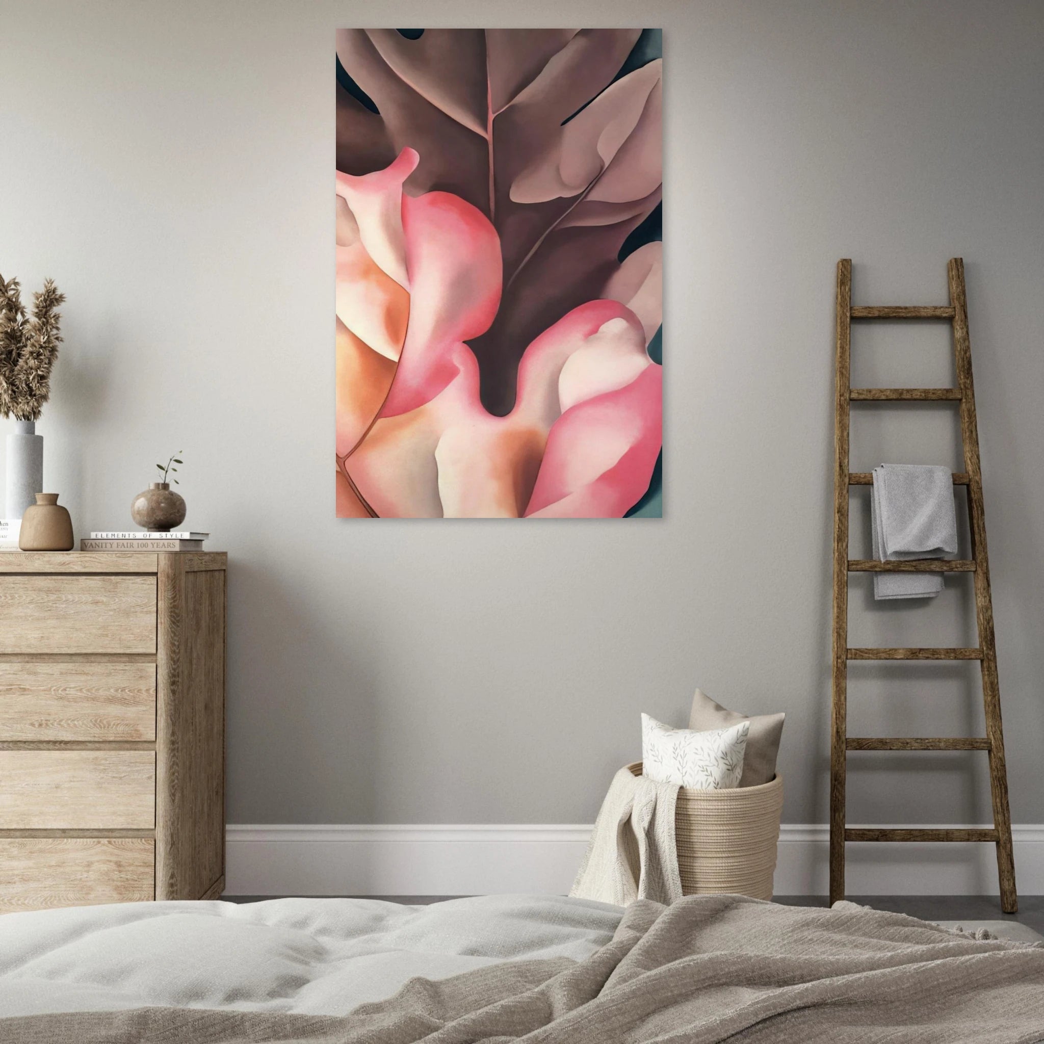 Oak Leaves Pink and Grey Poster | Georgia O'Keeffe Poster | Georgia O Keeffe Prints