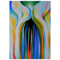 Gray line with black, blue, and yellow Poster | Georgia O'Keeffe Poster | Georgia O Keeffe Prints