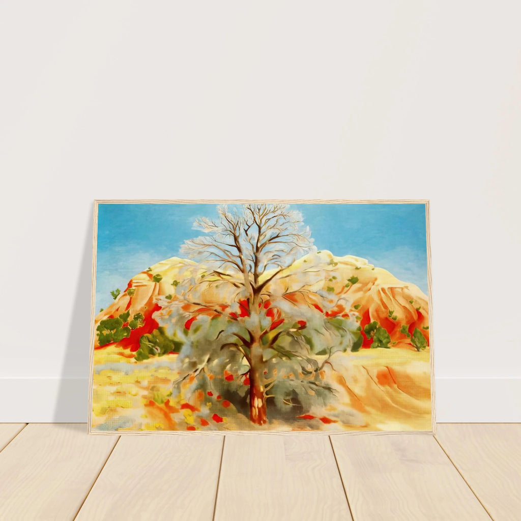 Dead Tree with Pink Hill Framed Poster | Georgia O'Keeffe Framed Prints Wall Art | Georgia O Keeffe Prints