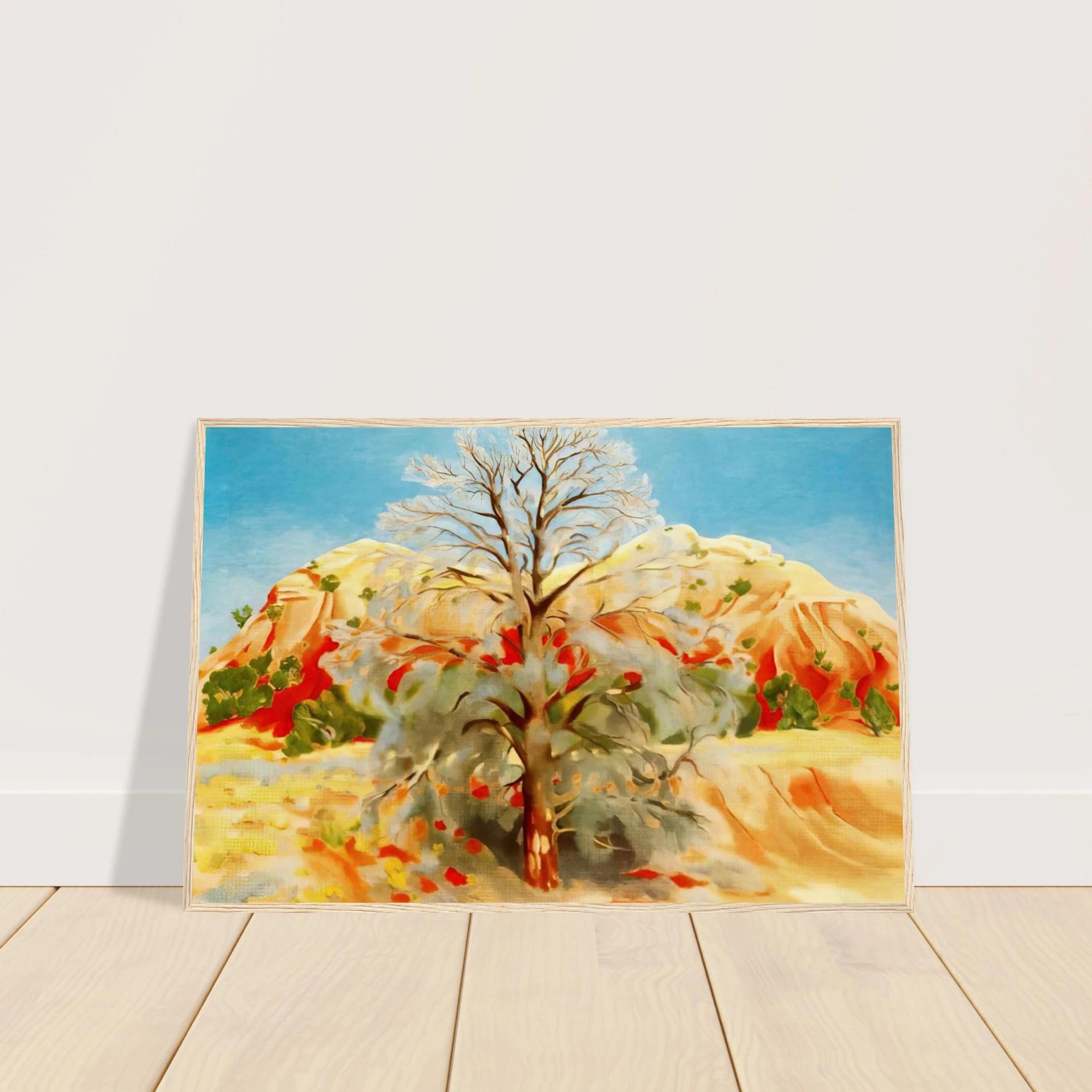 Dead Tree with Pink Hill Framed Poster | Georgia O'Keeffe Framed Prints Wall Art | Georgia O Keeffe Prints