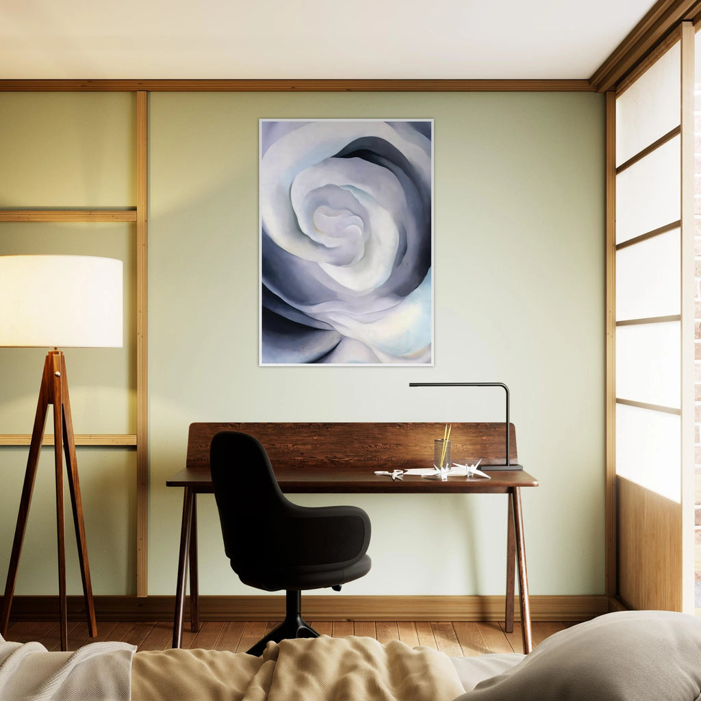 Abstraction White Rose Framed Poster | Georgia O'Keeffe Framed Prints Wall Art | Georgia O Keeffe Prints