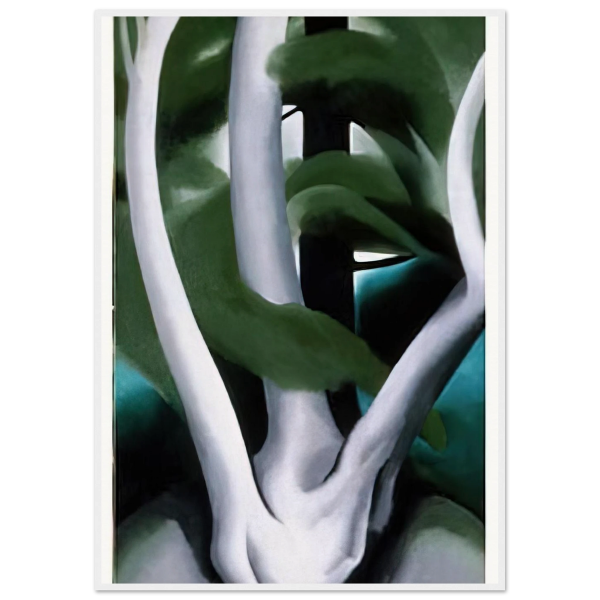 Birch and Pine Tree No. 1 Framed Poster | Georgia O'Keeffe Framed Prints Wall Art | Georgia O Keeffe Prints