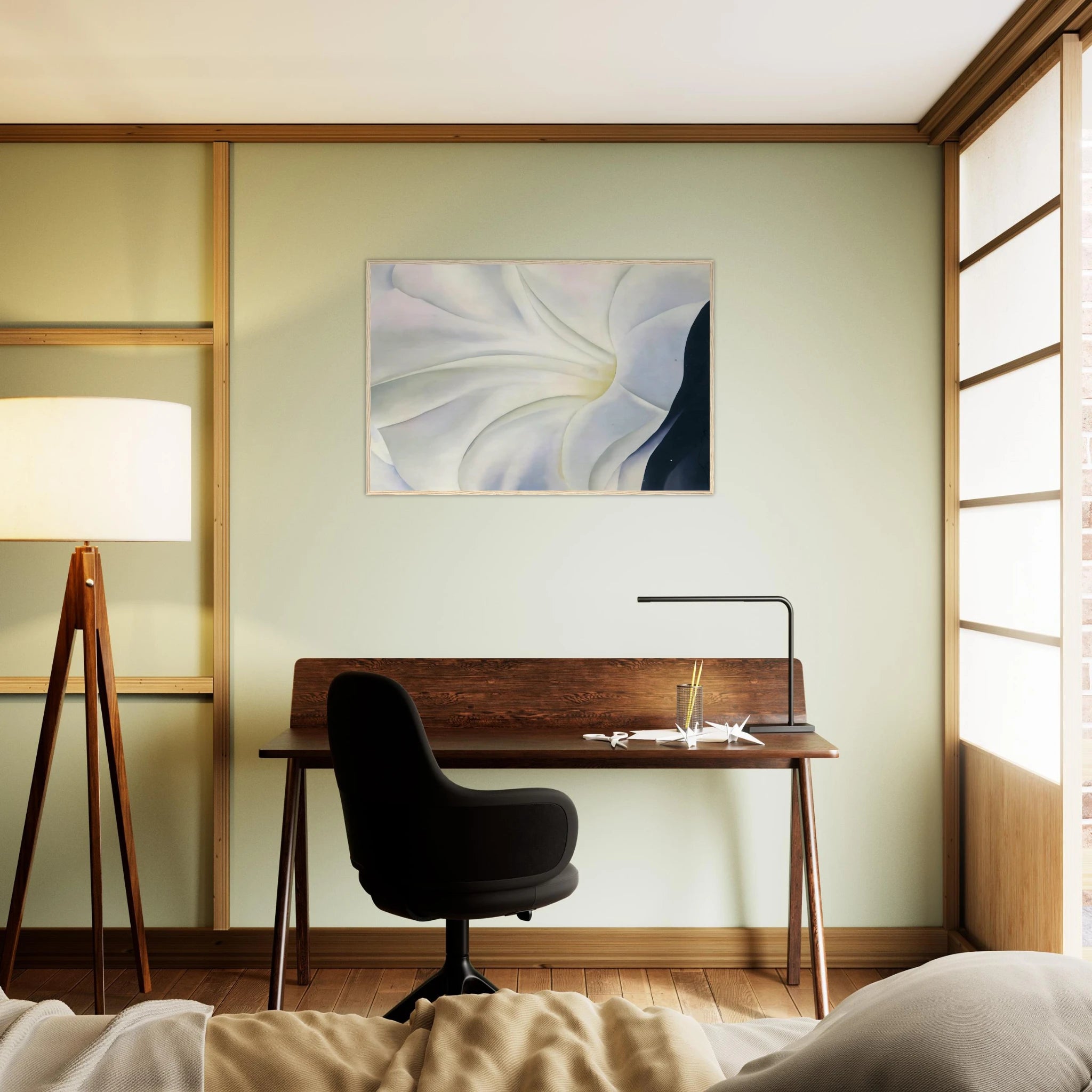 Morning Glory with Black Framed Poster | Georgia O'Keeffe Framed Prints Wall Art | Georgia O Keeffe Prints