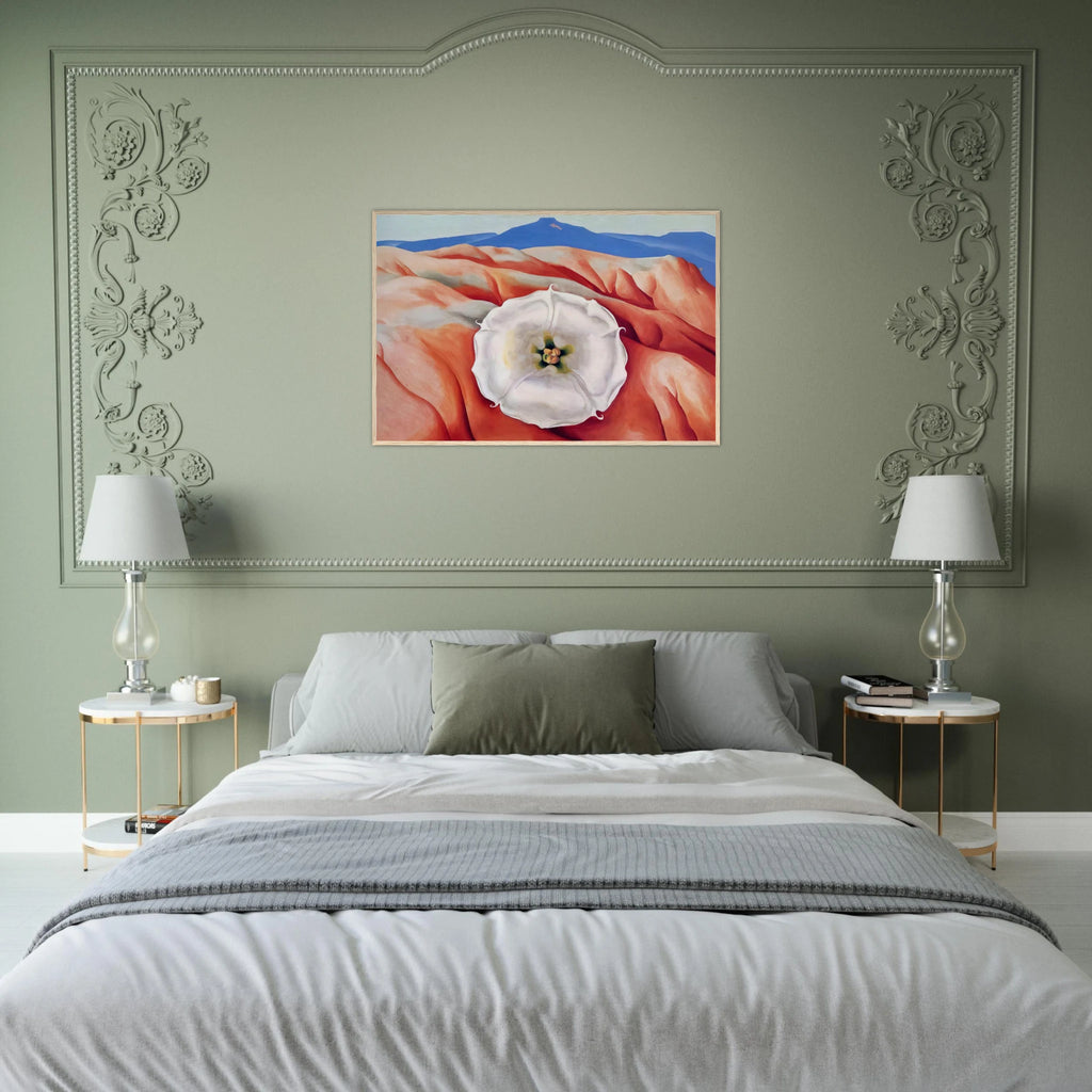 Red hills and white flower II Framed Poster | Georgia O'Keeffe Framed Prints Wall Art | Georgia O Keeffe Prints