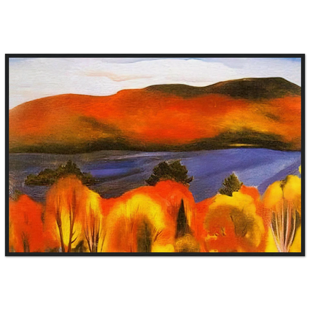 Lake George, Autumn Framed Poster | Georgia O'Keeffe Framed Prints Wall Art | Georgia O Keeffe Prints