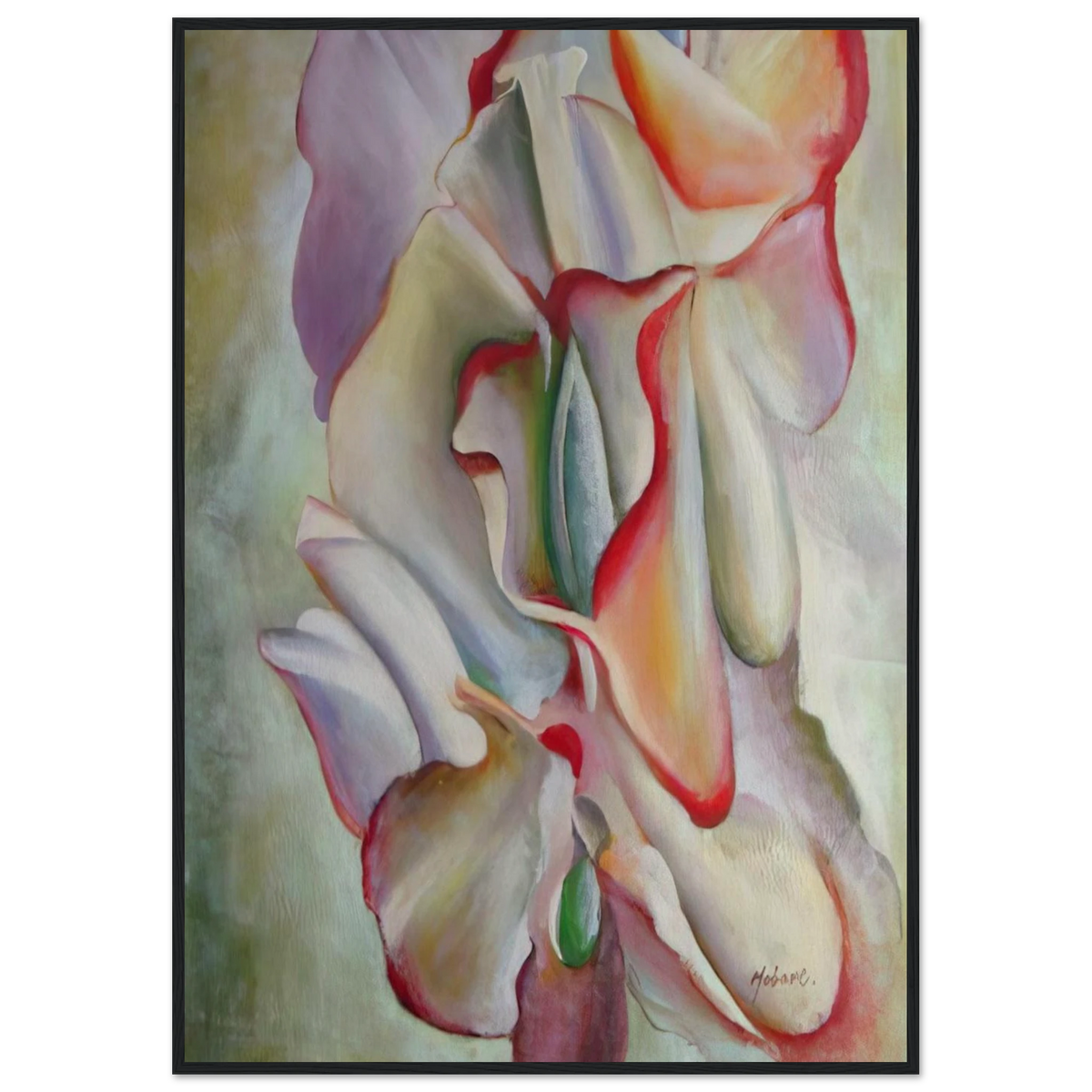Pink Sweet Peas Framed Poster | Georgia O'Keeffe Framed Prints Wall Art | Georgia O Keeffe Prints