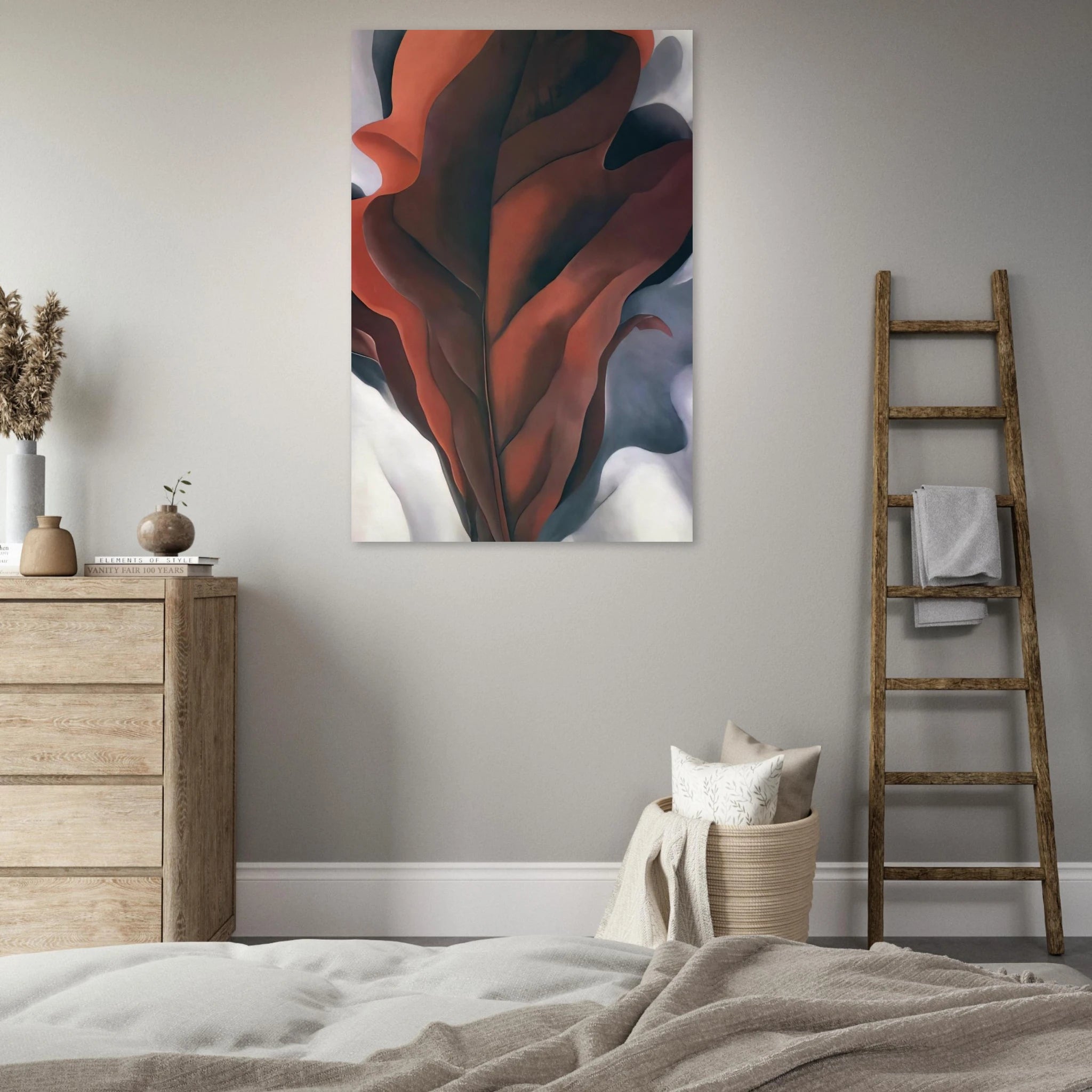 Large Dark Red Leaves on White Poster | Georgia O'Keeffe Poster | Georgia O Keeffe Prints