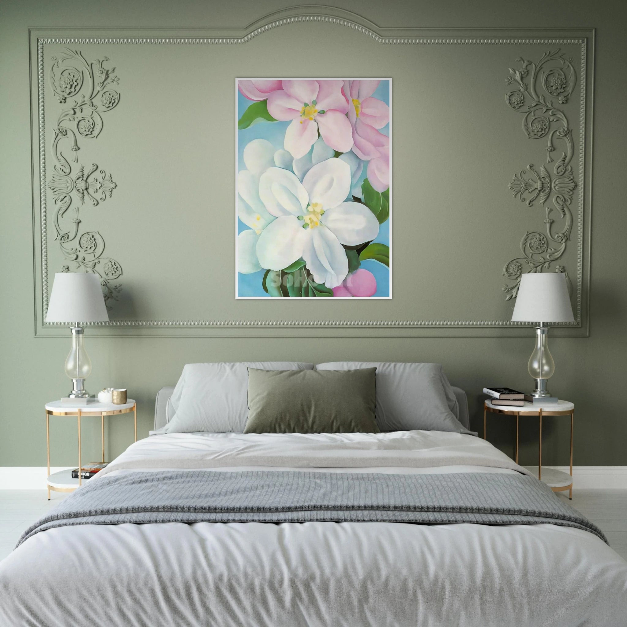 Apple Blossoms Framed Poster | Georgia O'Keeffe Framed Prints Wall Art | Georgia O Keeffe Prints