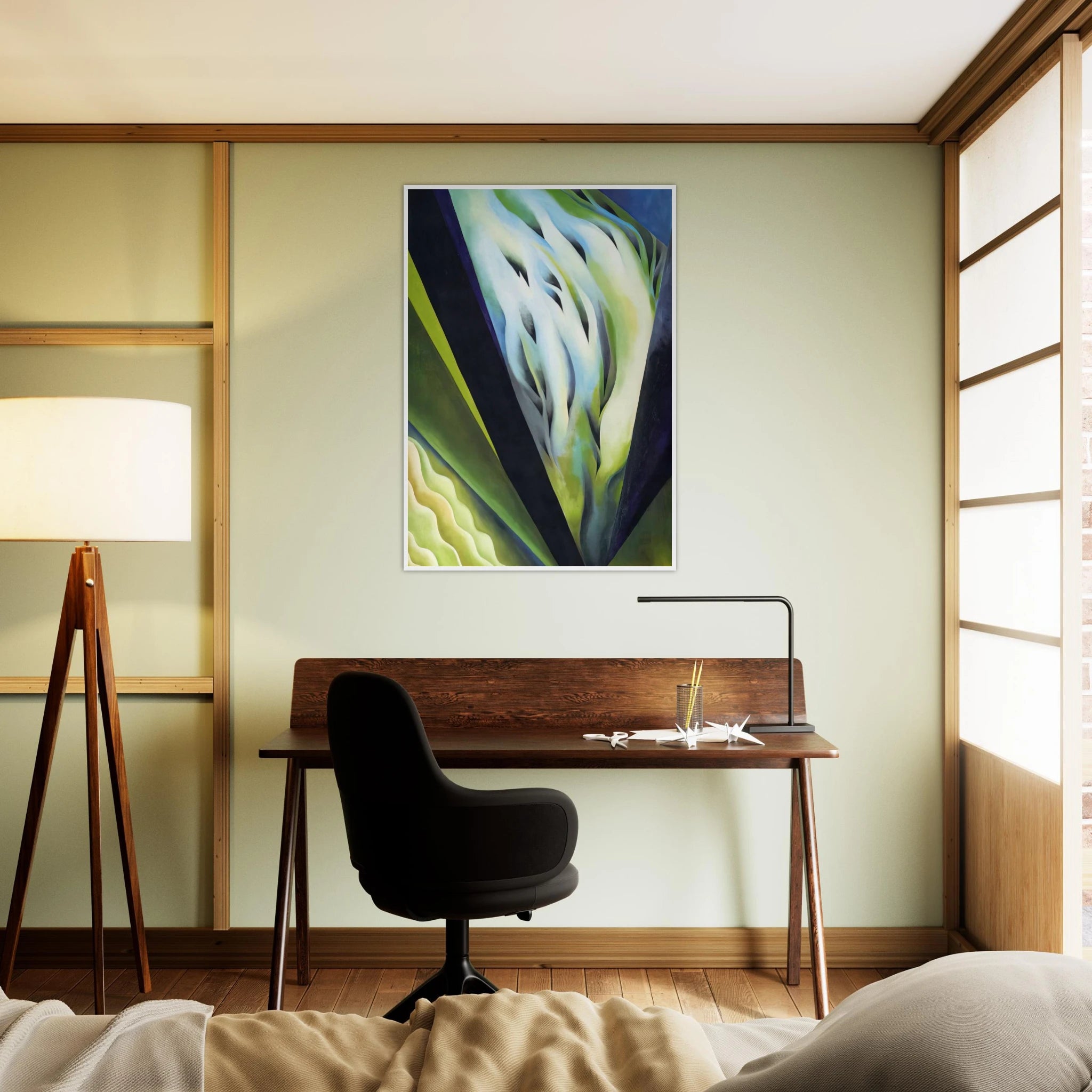 Blue and Green Music Framed Poster | Georgia O'Keeffe Framed Prints Wall Art | Georgia O Keeffe Prints