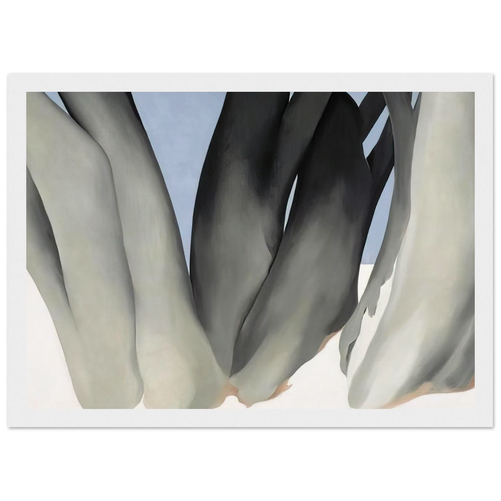 Bare Tree Trunks with Snow Framed Poster | Georgia O'Keeffe Framed Prints Wall Art | Georgia O Keeffe Prints