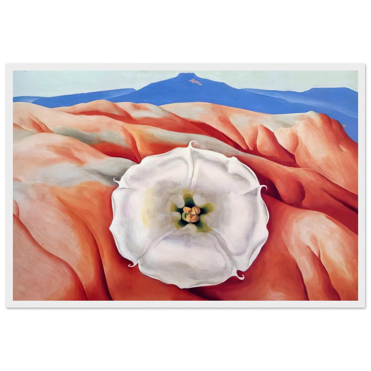 Red hills and white flower II Framed Poster | Georgia O'Keeffe Framed Prints Wall Art | Georgia O Keeffe Prints