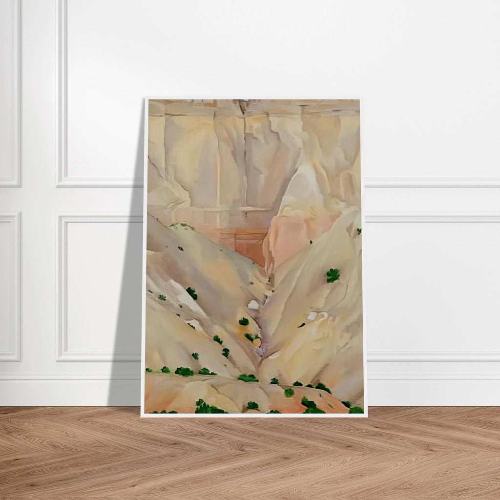 Cliffs Beyond Abiquiu, Dry Waterfall Framed Poster | Georgia O'Keeffe Framed Prints Wall Art | Georgia O Keeffe Prints