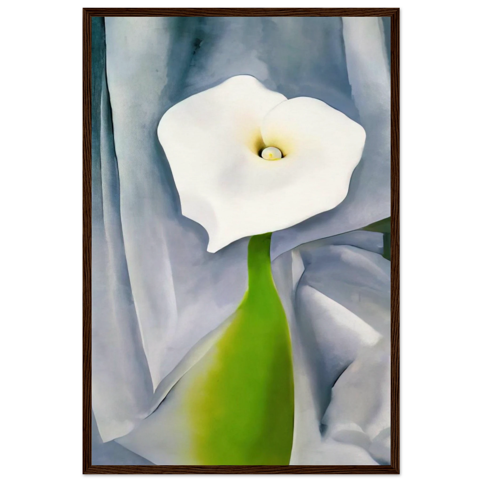 Calla Lily on Grey Framed Poster | Georgia O'Keeffe Framed Prints Wall Art | Georgia O Keeffe Prints