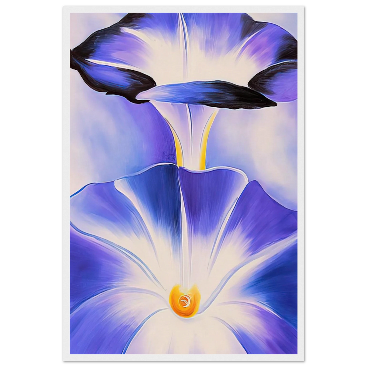 Blue Morning Glories Framed Poster | Georgia O'Keeffe Framed Prints Wall Art | Georgia O Keeffe Prints
