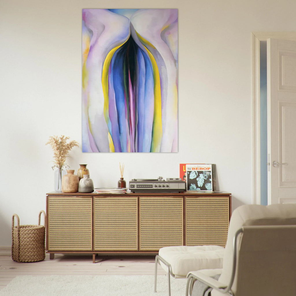 Grey Line With Black, Blue And Yellow Poster | Georgia O'Keeffe Poster | Georgia O Keeffe Prints