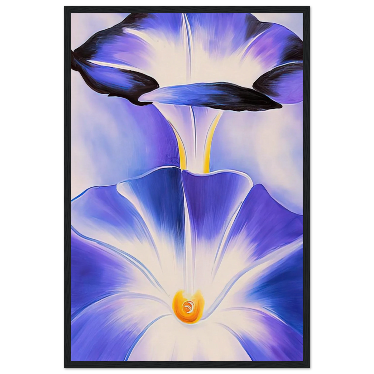 Blue Morning Glories Framed Poster | Georgia O'Keeffe Framed Prints Wall Art | Georgia O Keeffe Prints