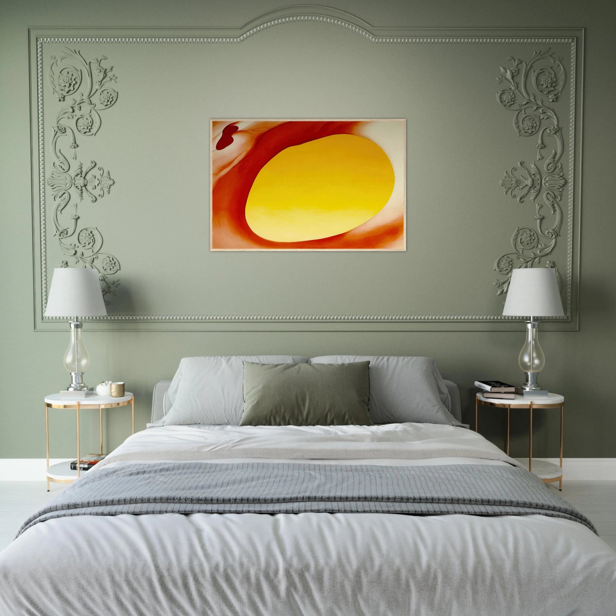 Pelvis Series - Red with Yellow Framed Poster | Georgia O'Keeffe Framed Prints Wall Art | Georgia O Keeffe Prints