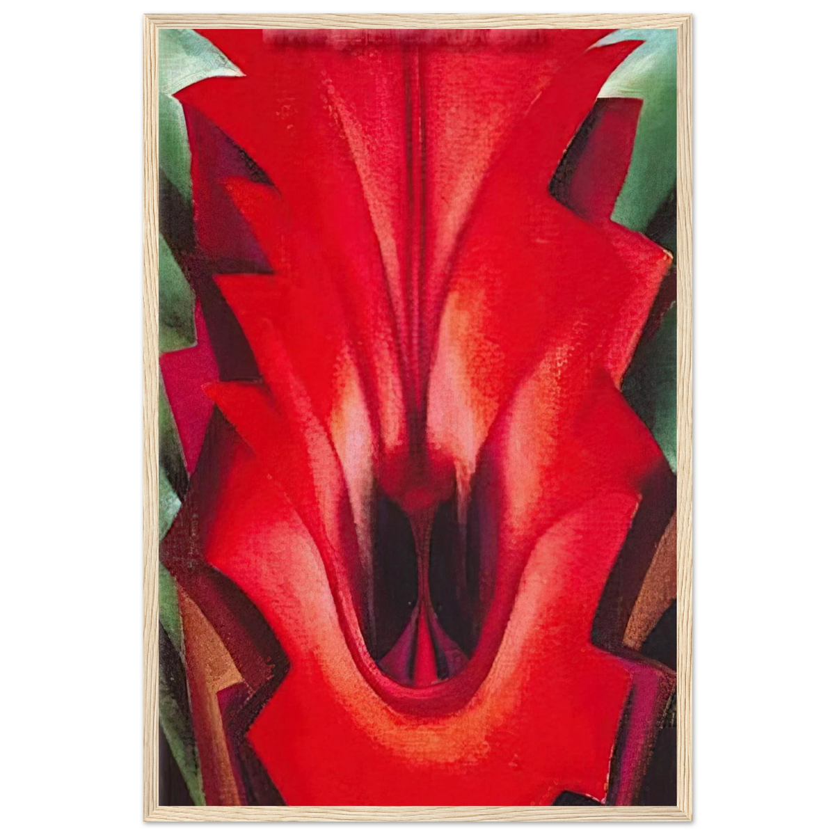 Inside Red Canna Framed Poster | Georgia O'Keeffe Framed Prints Wall Art | Georgia O Keeffe Prints