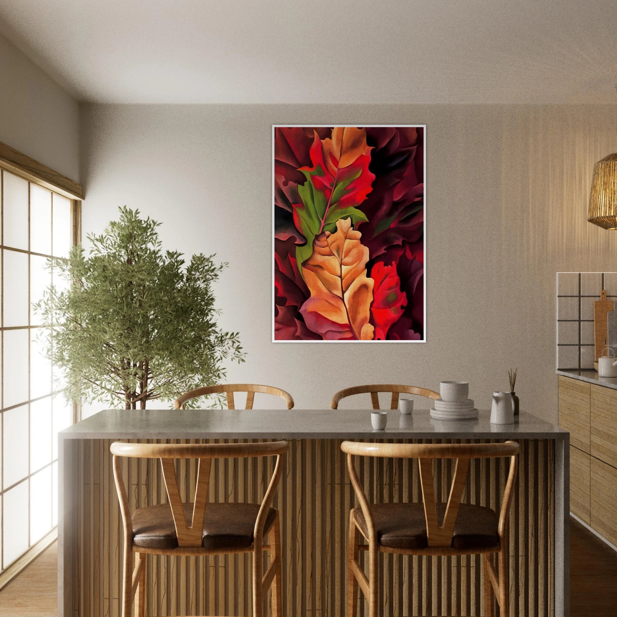 Autumn Leaves - Lake George, N.Y. Framed Poster | Georgia O'Keeffe Framed Prints Wall Art | Georgia O Keeffe Prints