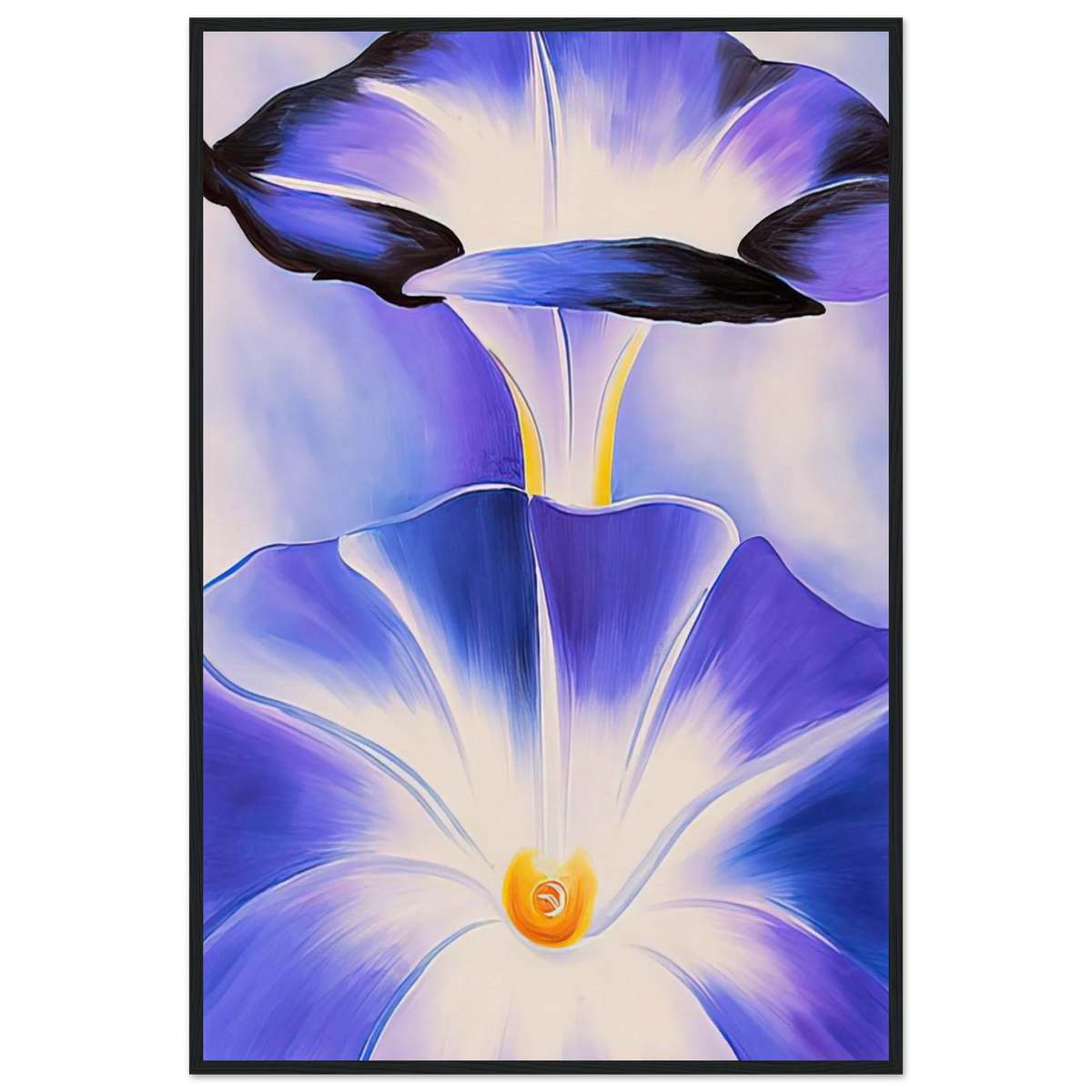 Blue Morning Glories Framed Poster | Georgia O'Keeffe Framed Prints Wall Art | Georgia O Keeffe Prints