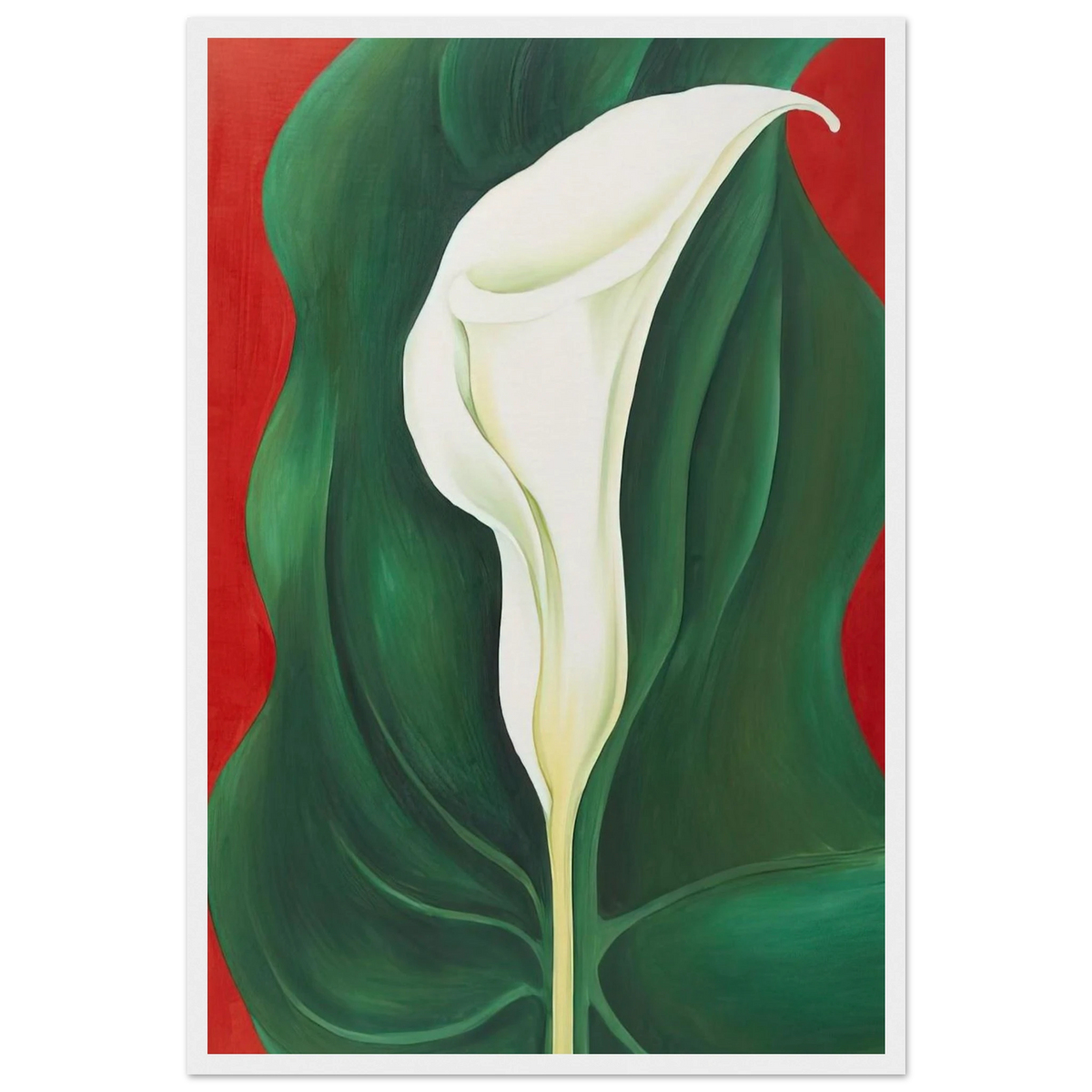 Single Calla Lily  Red  Framed Poster | Georgia O'Keeffe Framed Prints Wall Art | Georgia O Keeffe Prints