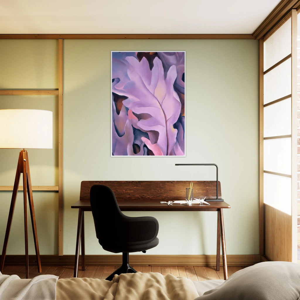 Purple Leaves Framed Poster | Georgia O'Keeffe Framed Prints Wall Art | Georgia O Keeffe Prints