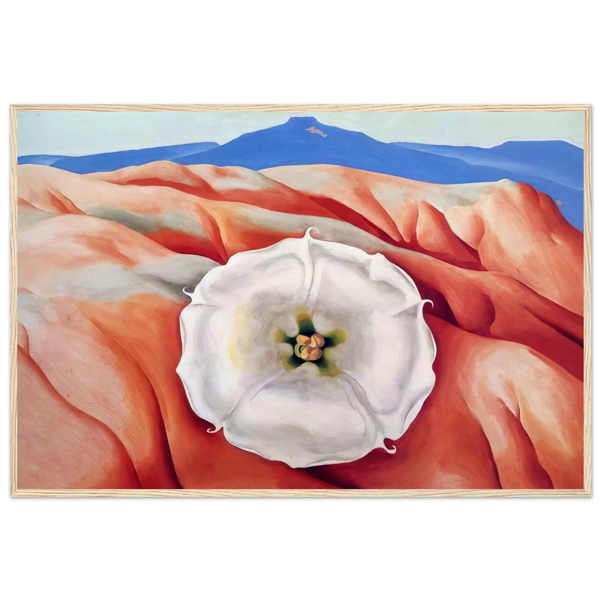 Red hills and white flower II Framed Poster | Georgia O'Keeffe Framed Prints Wall Art | Georgia O Keeffe Prints