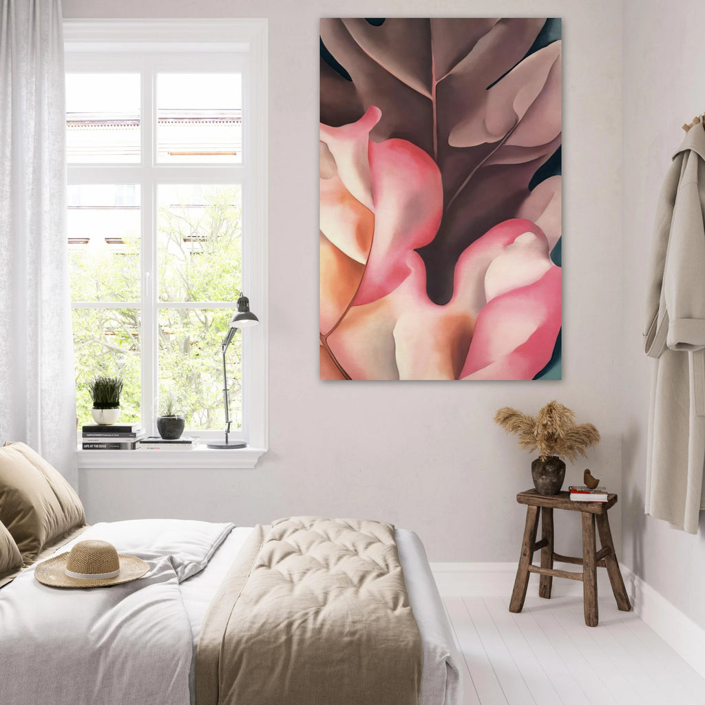 Oak Leaves Pink and Grey Poster | Georgia O'Keeffe Poster | Georgia O Keeffe Prints
