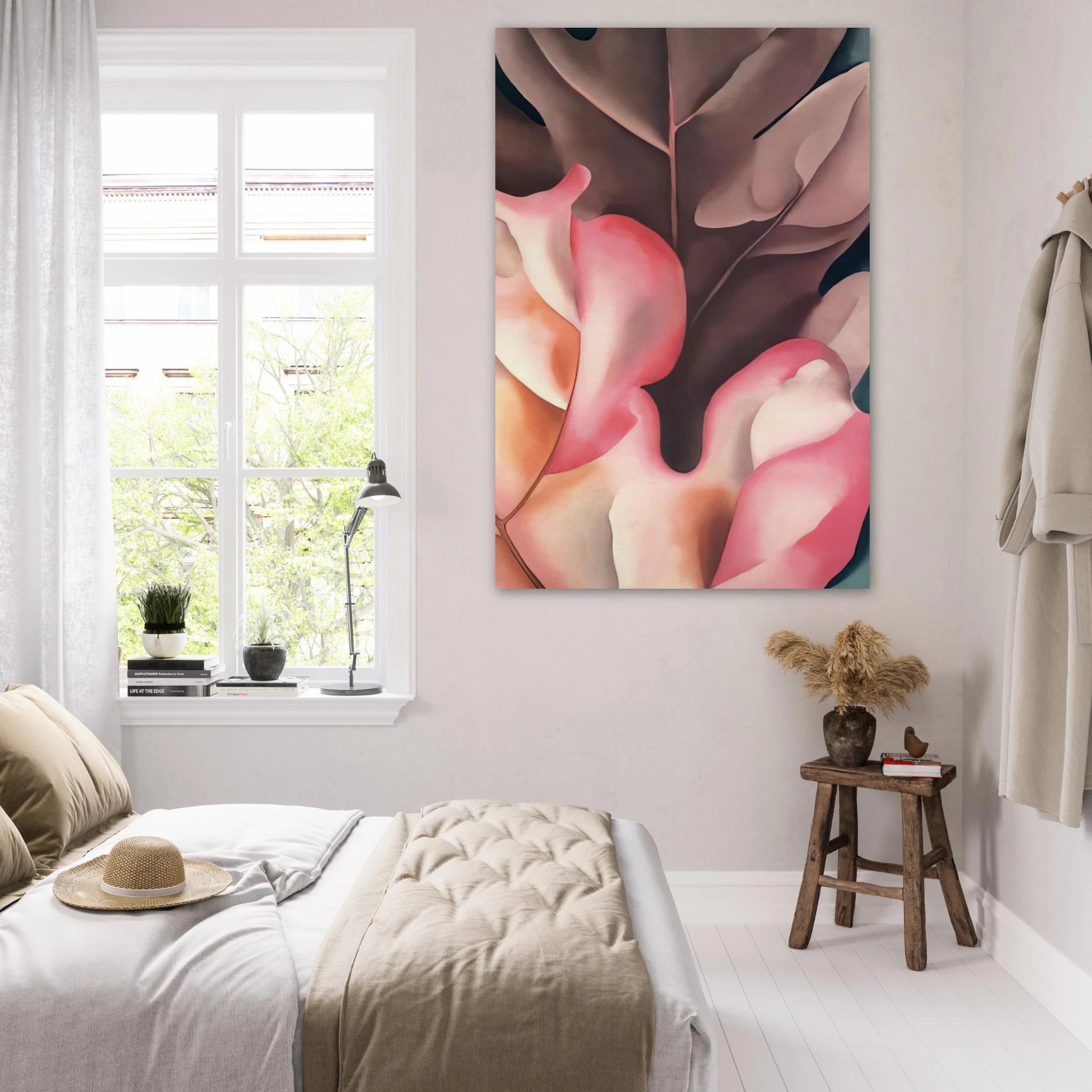 Oak Leaves Pink and Grey Poster | Georgia O'Keeffe Poster | Georgia O Keeffe Prints
