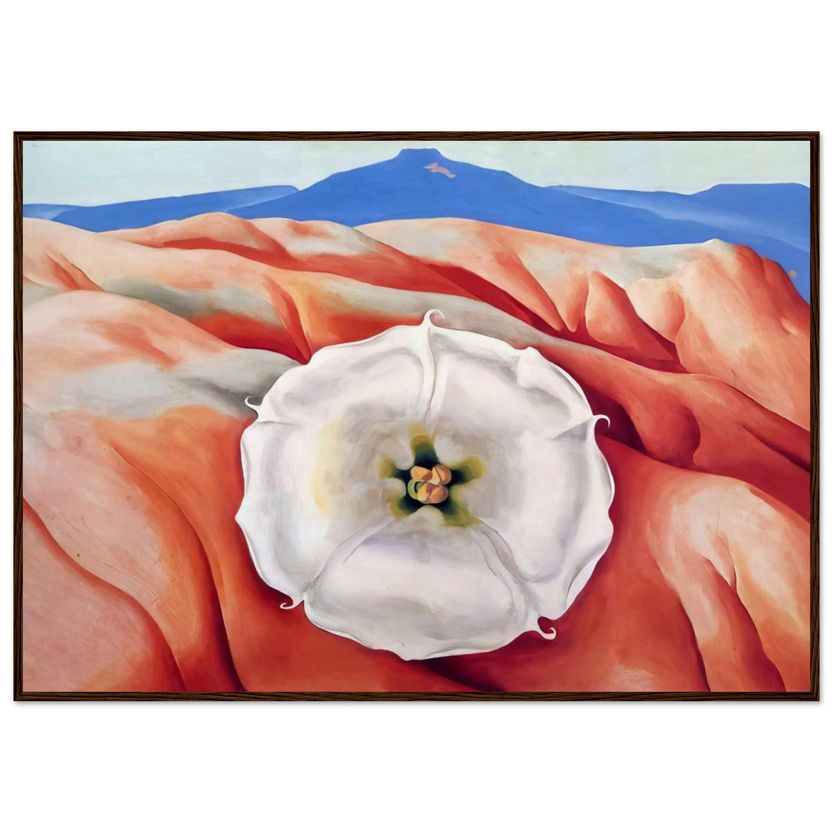 Red hills and white flower II Framed Poster | Georgia O'Keeffe Framed Prints Wall Art | Georgia O Keeffe Prints