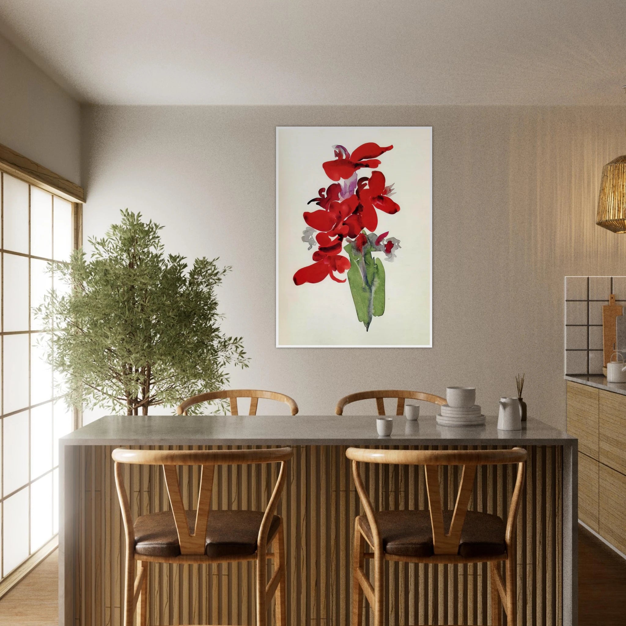 Red Canna Framed Poster | Georgia O'Keeffe Framed Prints Wall Art | Georgia O Keeffe Prints