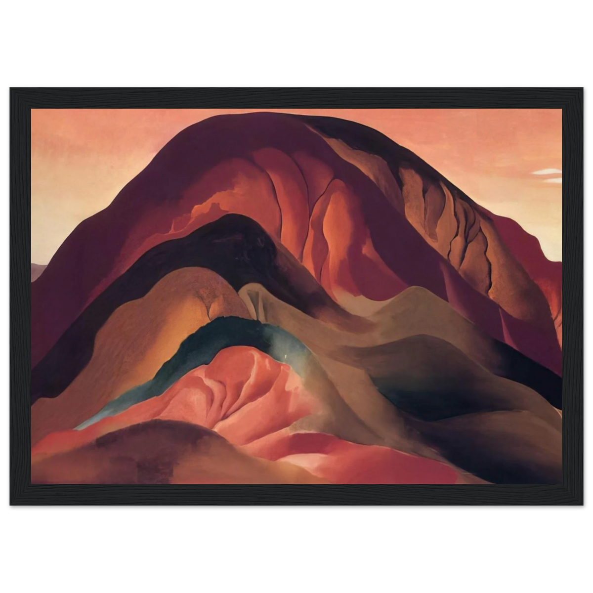 Rust Red Hills Framed Poster | Georgia O'Keeffe Framed Prints Wall Art | Georgia O Keeffe Prints