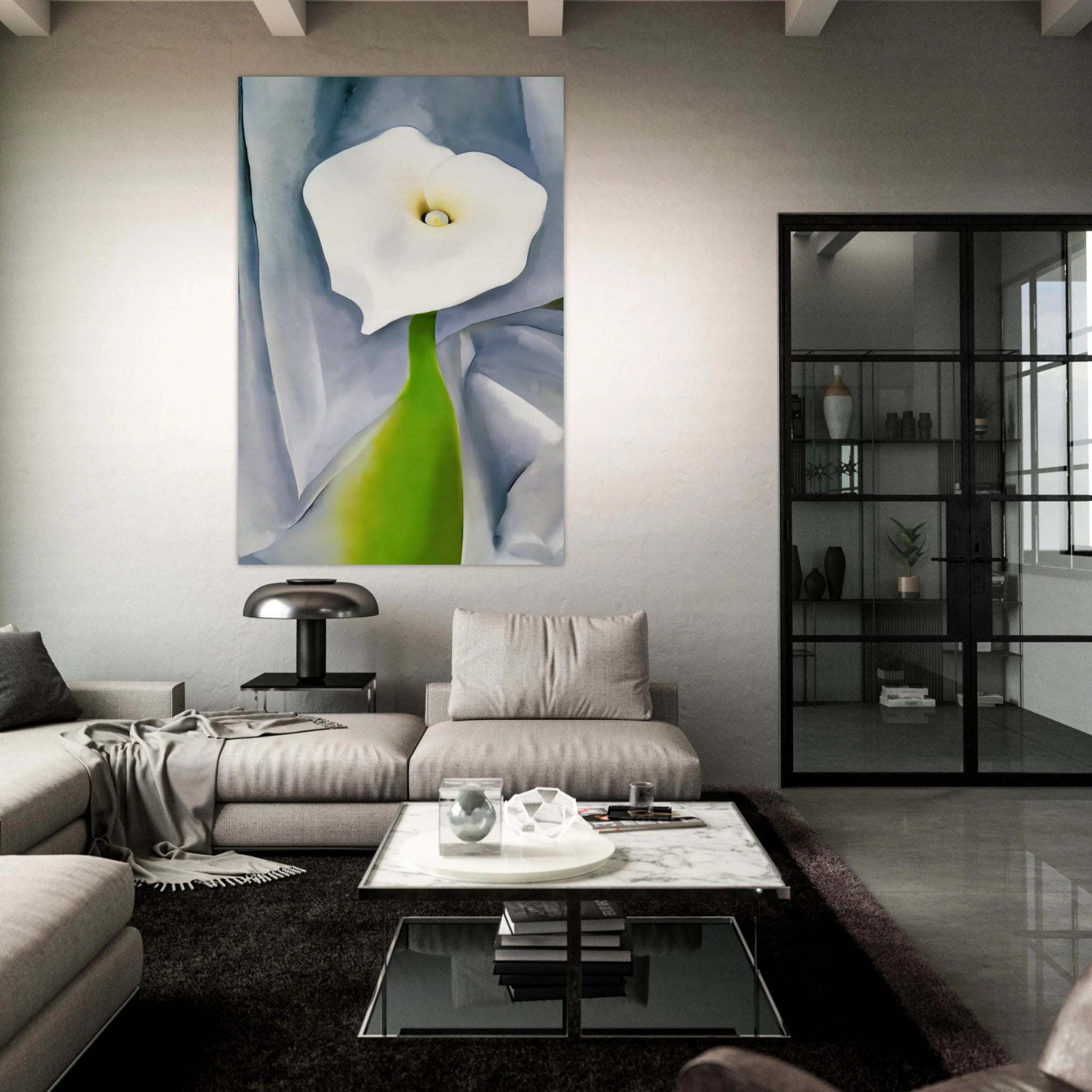 Calla Lily on Grey Poster | Georgia O'Keeffe Poster | Georgia O Keeffe Prints