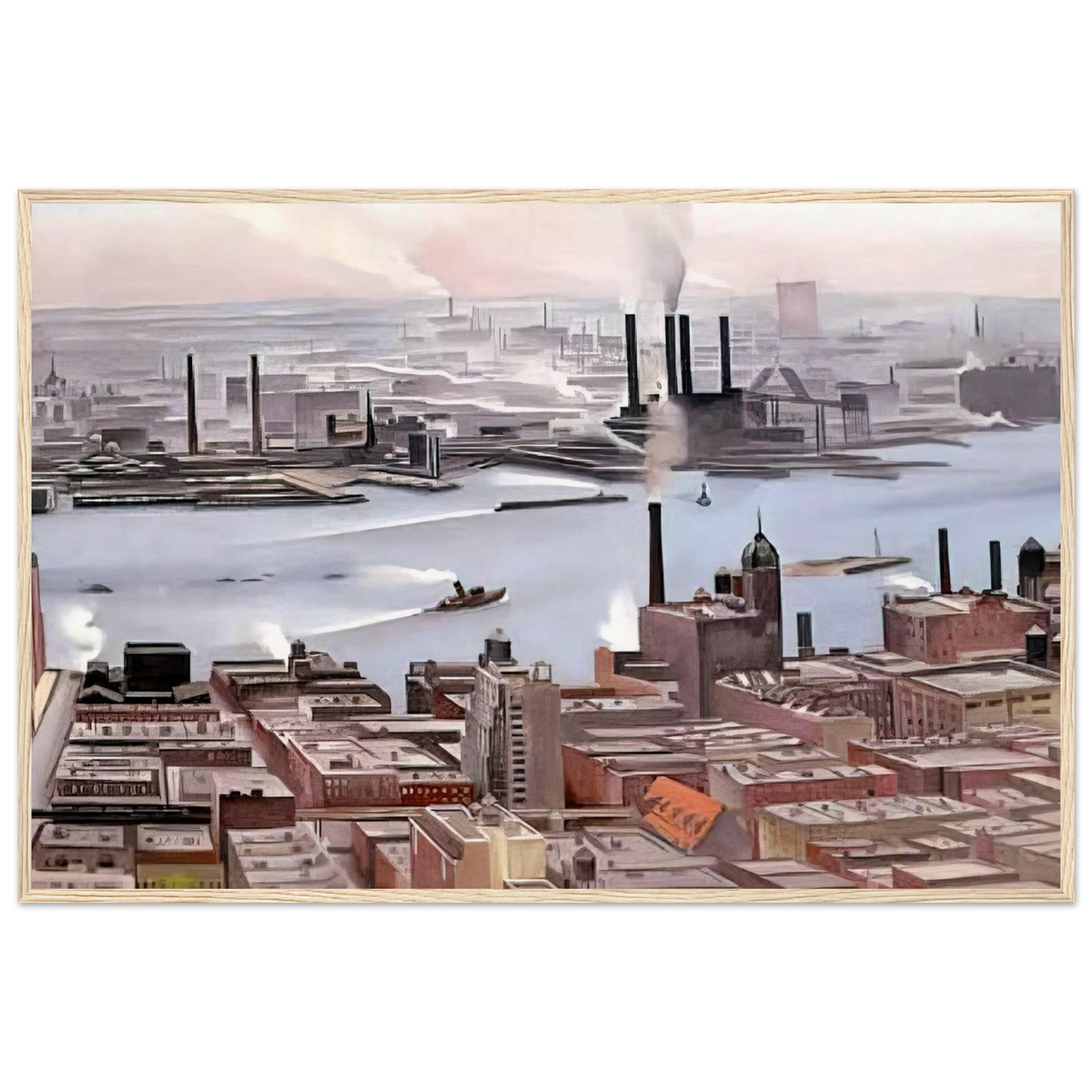 East River from the Thirtieth Story of the Shelton Hotel Framed Poster | Georgia O'Keeffe Framed Prints Wall Art | Georgia O Keeffe Prints