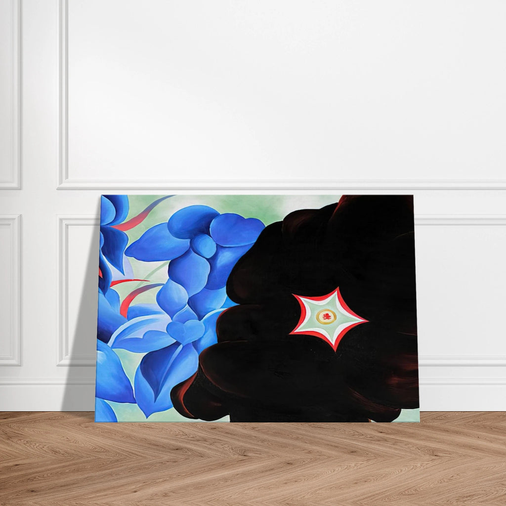 Black Hollyhock - Blue Larkspur Canvas | Georgia O'Keeffe Canvas | Georgia O Keeffe Prints